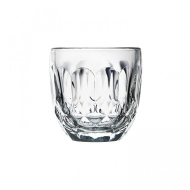 Transparent glass expresso cup facets pattern 3 oz / 10 cl - Set of 6