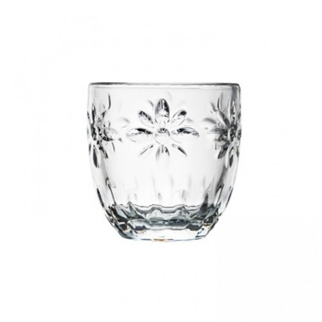 Transparent glass expresso cup flowers pattern 3 in / 10 cl - Set of 6