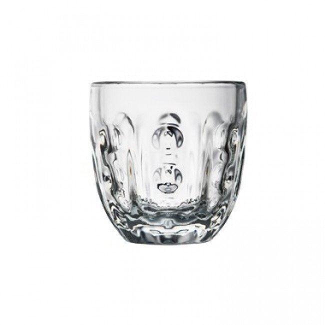 Transparent glass expresso cup geometric patterns 3 oz / 10 cl - Set of 6