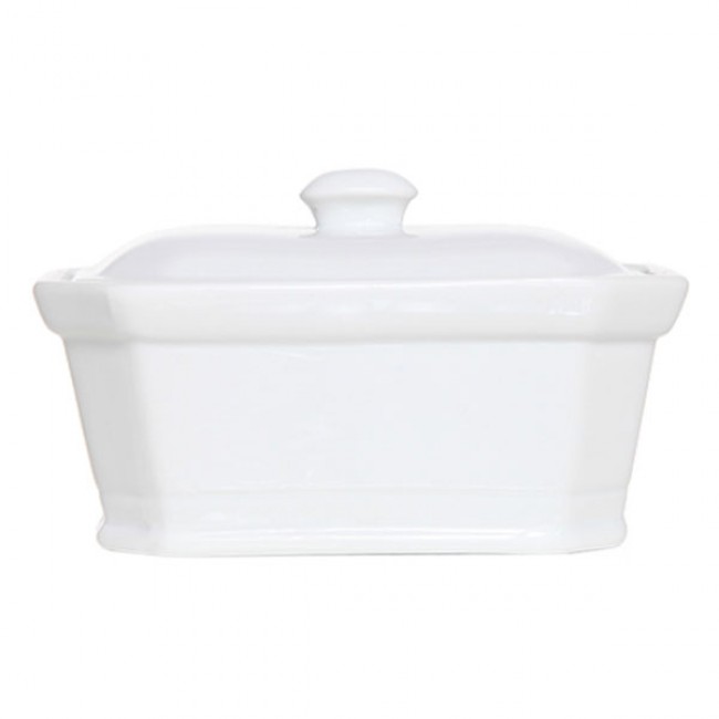 White rectandular terrine pâté with lid 20x14cm - Cosy & Trendy