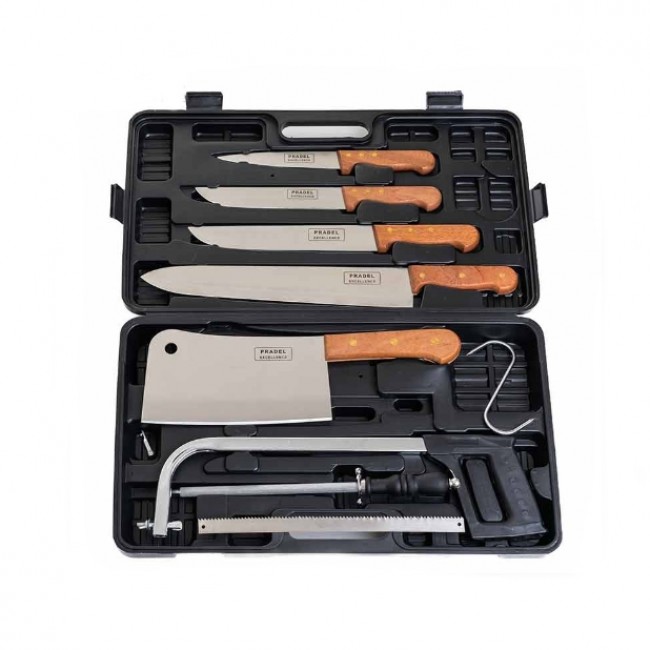 Ménagère 24 pièces bleue en inox - Range couverts en bois - Laguiole - Jean Dubost