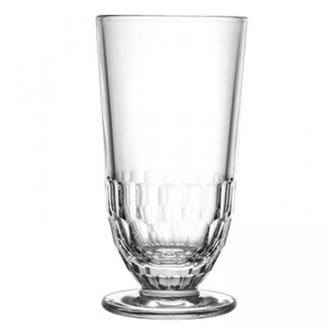 Transparent long drink glass 13oz / 38cl pressed glass - Set of 6