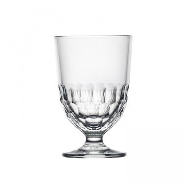 Transparent stem wine glass 9.5 oz / 28.5 cl in pressed glass - Set of 6