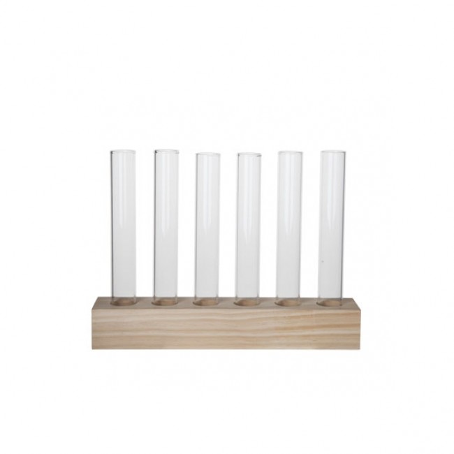 Verrine 3,4cl avec support en bois 2,5x14cm - Lot de 6 - Cosy & Trendy