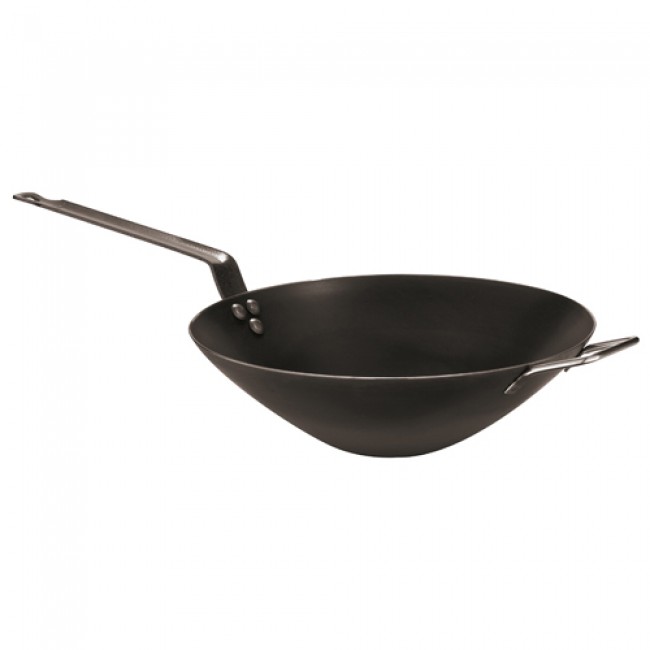 Wok en fer bleu 32cm - Poêle en tôle - Paderno