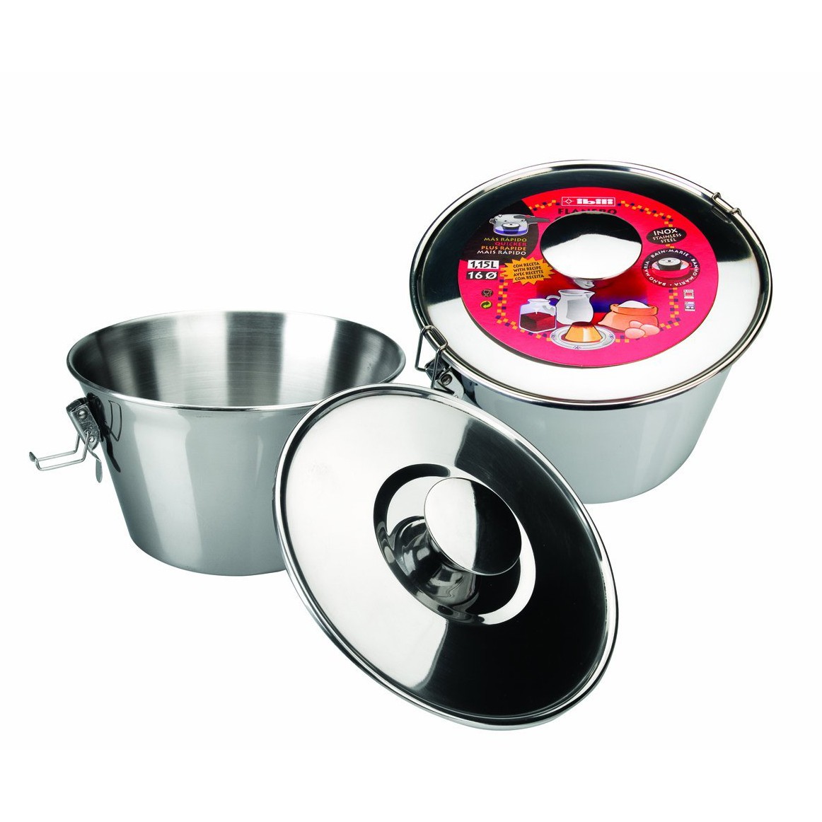IBILI Pudding Mould with lid 16 cm of Stainless Steel Silver 