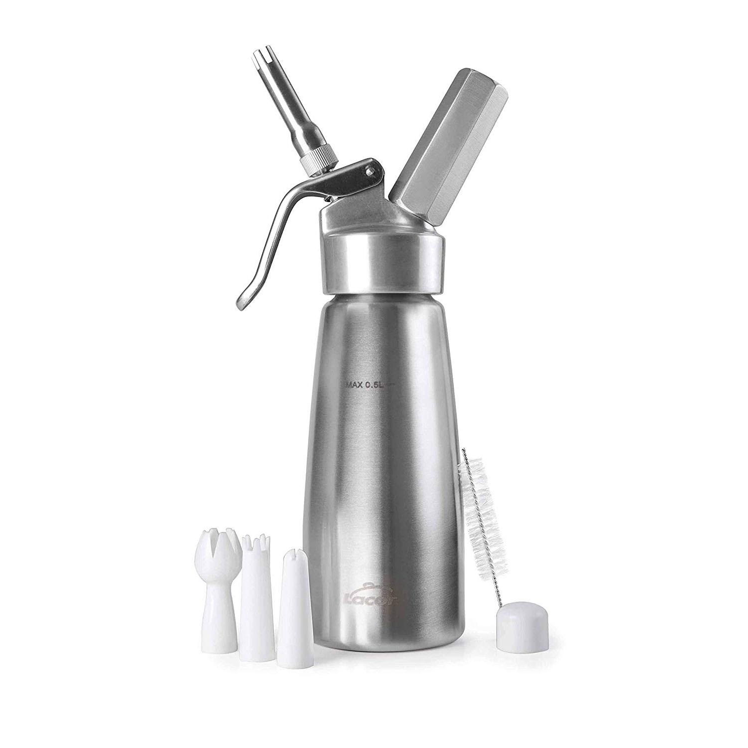 Whipped Cream Dispenser Stainless Steel - Cream Whipper - 1 Pint Large - To Whipped cream dispenser stainless steel - 1L ⁄ 33.8oz - Siphons - Lacor