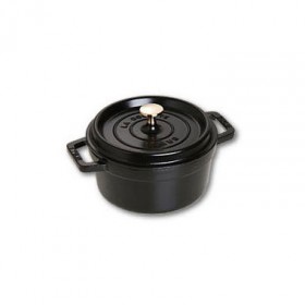 Round cast iron cocotte 8.6" / 22 cm - black