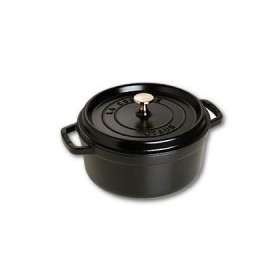 Round cast iron cocotte 9.4" / 24 cm - black