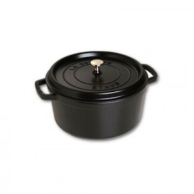 Round cast iron cocotte 11" / 28 cm - black