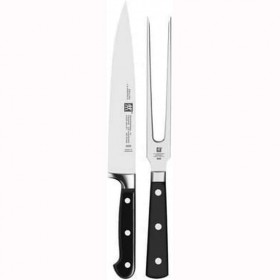 Set of 2 knives - Fork and slicing knife - black handle