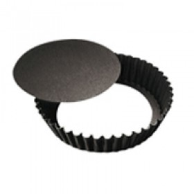 Ribbed removable non-stick pie pan 4 in / 10 cm - Set of 6