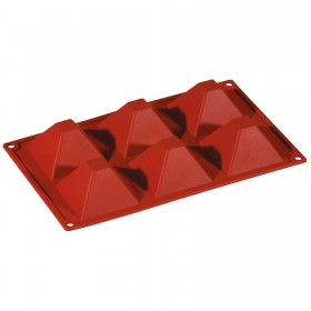 Flexible silicone mold - 6 pyramids