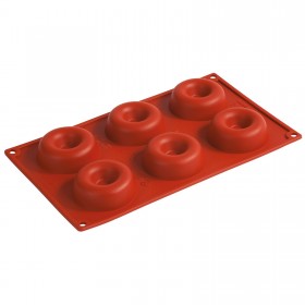 Flexible silicone mold - 6 rum babas