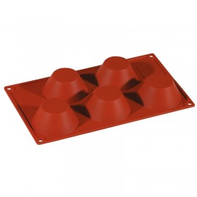 Flexible silicone mold - 5 muffins