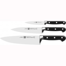 Set of 3 kitchen knives - black handle