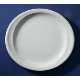 Assiette plate ovale blanche 23,5x21 cm