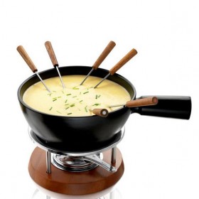 Fondue set black ceramic 33,8oz/1L
