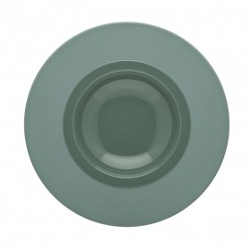 Sandstone gourmet round hollow plate 9" / 23cm green - singly sold