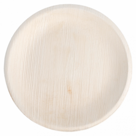 Disposable areca plate natural color Ø 18x2 cm / Ø 7 - Set of 25