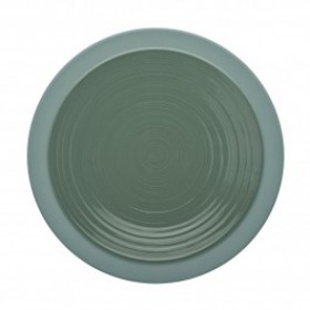 Sandstone round flat plate 10" / 26cm green clay - singly sold