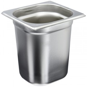 Stainless steel gastronorm container GN 1/6 17.6x 16.2 x 20cm/6.6" x 6.3" x7.8"