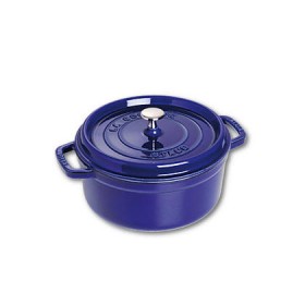 Round cast iron cocotte 9.4" / 24 cm - intense blue