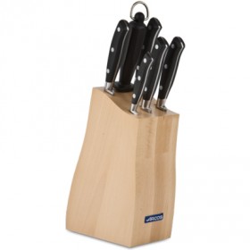 Set of one block, 5 knives for kitchen and one sharpening steel - gift box