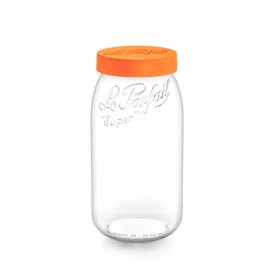 Glass screw top jar orange 101 oz / 3 L with 4 in / 110 mm lid