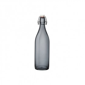 Grey glass bottle 34 oz / 1 L 3 x 3 x 13" / 8 x 8 x 32 cm