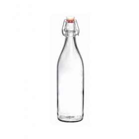 Transparent glass bottle 34 oz / 1 L 3 x 3 x 13" / 8 x 8 x 32 cm