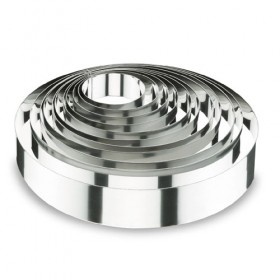 Cake / mousse ring 18/10 stainless steel - height 4 cm - diameter 10 cm