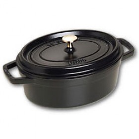 Oval cast iron cocotte 11.4" / 29 cm - black