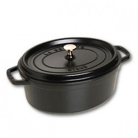 Oval cast iron cocotte 12.2" / 31 cm - black