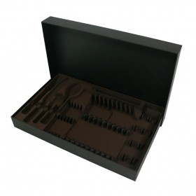 Black cardboard case for 18 or 24 piece cutlery set
