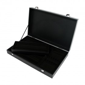 Black wooden case for 48 or 51 piece cutlery set