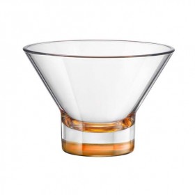 Transparent and orange spray ice cream cup 13 oz / 37.5 cl - Set of 6
