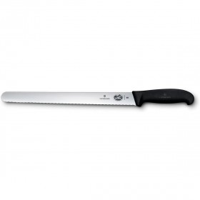 Slicing knife serrated blade 30cm / 12" with black synthetic handle