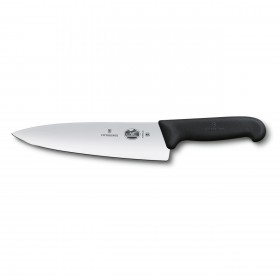 Carving knife extra wide 20 cm / 8 in blade with black synthetic handle
