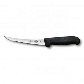 Boning knife with 15 cm / 5.90 in curved blade and synthetic black handle