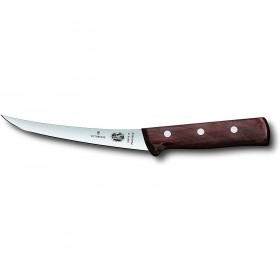 Boning knife 6" / 15cm stainless steel curved blade - rosewood brown handle