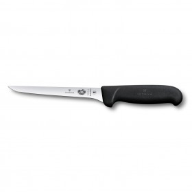 Boning knife with 12cm / 5" flexible blade and synthetic black handle