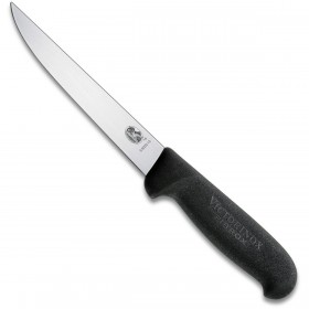 Boning knife with 15cm / 6" straight blade and synthetic black handle