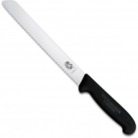 Bread knife with 21cm / 8" serrated blade and black synthetic handle
