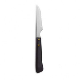 Stainless steel steak knives with brown handle 8.2" / 21.5 cm - Set of 6
