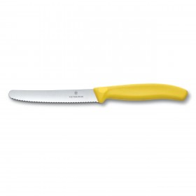 Tomato and Sausage Knife with yellow handle