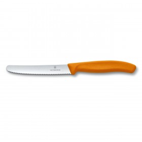 Tomato and Sausage Knife with orange handle