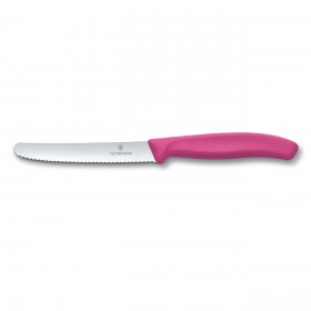 Tomato and Sausage Knife with pink handle