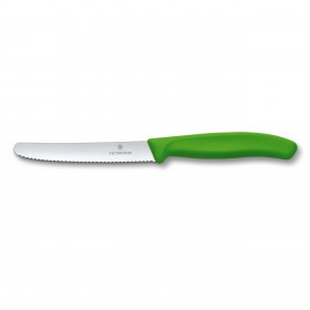 Tomato and Sausage Knife with green handle