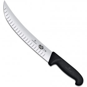 Cimeter knife inox curved blade - synthetic black handle
